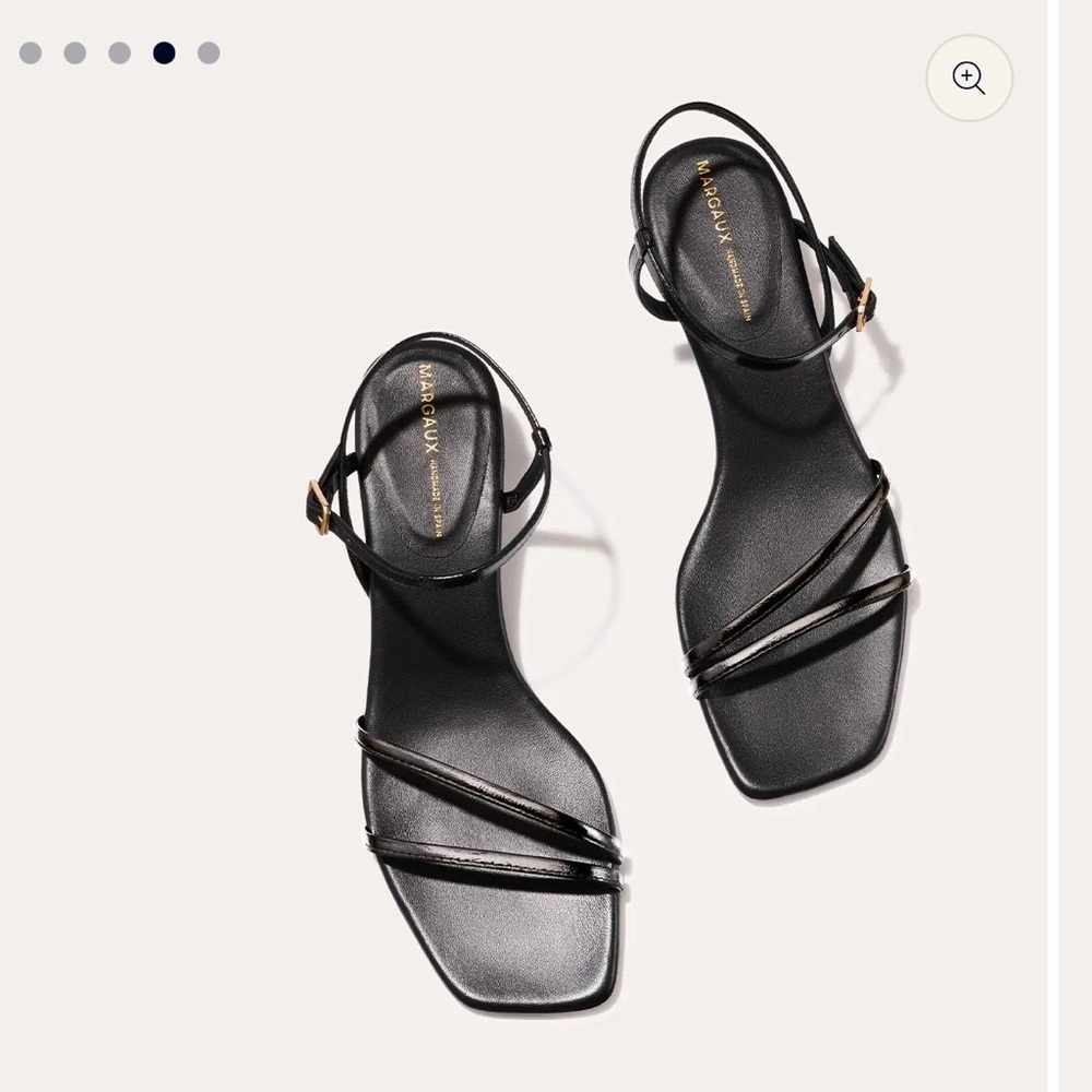 Margaux The Dylan Sandal in Black Crinkle Gloss Napa. Size 39.5M NEW